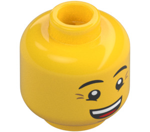 LEGO Queasy Mand Minifigur Hoved med smil (forsænket solid knops) (17956 / 23102)