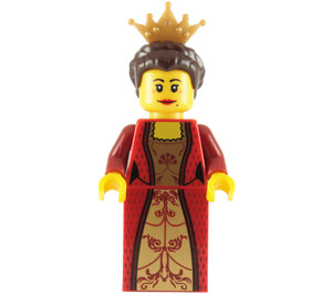 LEGO Queen s Červená Šaty a Koruna Minifigurka