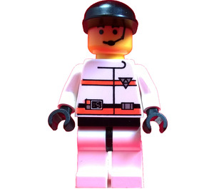 LEGO R.E.S. Q Man  met Zwart Pet en Headset minifiguur