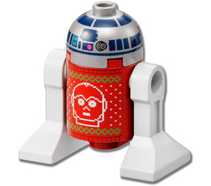 LEGO R2-D2 in Rood Pullover met C-3PO minifiguur