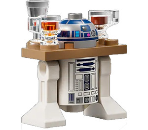 LEGO R2-D2 s Tmavě žlutohnědá Serving Tray a plochý stříbrný Hlava Minifigurka