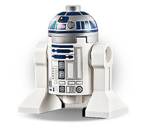 LEGO R2-D2 med Platt Silver Huvud och Dark Rosa Dots Minifigur