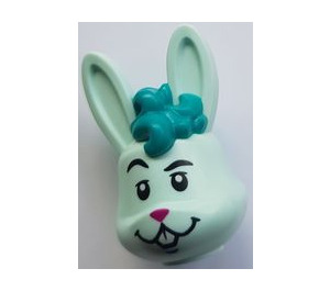 LEGO Rabbit Head with Dark Turquoise Hair