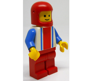 LEGO Race Car Driver with Red, White and Blue Striped Shirt Minifigure
