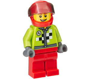 LEGO Race Car Rally Driver with Checkered Pattern Minifigure