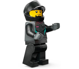 LEGO Race Fahrer - Schwarz Racing Anzug Minifigur