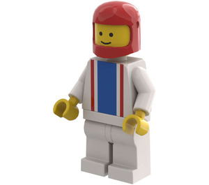 LEGO Racer, Modrá a Červená Vertikální Pruhy Minifigurka