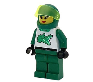 LEGO Racer with Alligator Top and Plain Helmet Minifigure