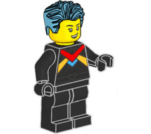 LEGO Racing Driver with Azure Wavy Hair Minifigure