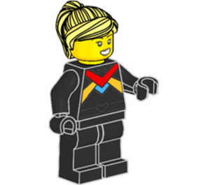 LEGO Racing Driver with Bright Light Yellow Hair Minifigure