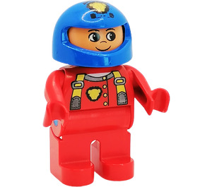 LEGO Racing Driver with Red Suit and Blue Helmet Duplo Figure | Brick ...