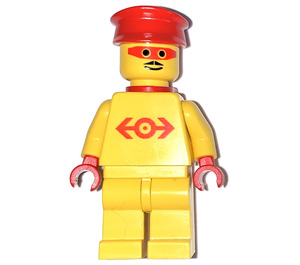 LEGO Railway Employee Lego Loco 1, Червоний пластик мис Мініфігурка