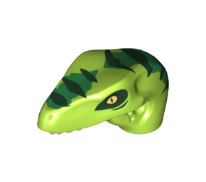 LEGO Raptor Dinosaurier Kopf mit Green und Dark Green (38279 / 98065)
