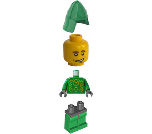 LEGO Rascus mit Printed Torso und Green Neck Protector Helm (from Officially Non Released set 5996-1) Minifigur