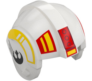 LEGO Rebel Lentäjä Kypärä jossa Musta Rebel Alliance Symbol jossa Punainen ja Keltainen (30370)