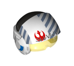 LEGO Rebel Pilot Helm mit Blau Diagonal Streifen (49095)