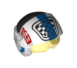 LEGO Rebel Pilota Casco con Blu Striscia e Nero e Bianco Checks (35076 / 42729)