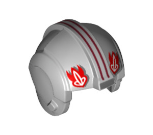 LEGO Rebel Pilot Helmet with T-16 Skyhopper Pilot Red and White (30370 / 66465)