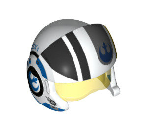LEGO Rebel Pilot Helmet with Transparent Yellow Visor with Black Stripes (26916 / 35990)
