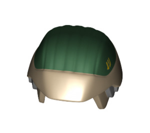 LEGO Rebel Trooper Helmet with Dark Green Top and Yellow Insignia (28581)