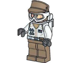 LEGO Rebel Trooper (Hoth) mit Dunkel Beige Helm und Cheek Lines Minifigur