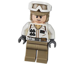 LEGO Rebel Trooper (Hoth) s Tmavě žlutohnědá Helma a Zamračená tvář Minifigurka