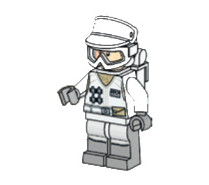 LEGO Rebel Trooper (Hoth) jossa Valkoinen Uniform ja Beige Parta Minihahmo