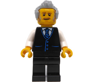 LEGO Receptionist з чорний Waistcoat і Синій Tie Мініфігурка