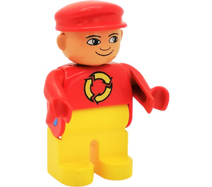 LEGO Recycling Worker Duplo Figure with Downwards Nose