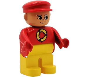 LEGO Recycling worker Figura Duplo con la nariz hacia arriba