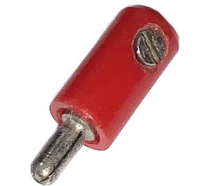 LEGO Rød 1 Prong Electric Stik (Afrundet med Cross-Cut Pin)