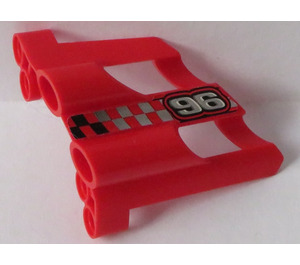 LEGO Rood 3D Paneel 2 met '96' Sticker (32191)