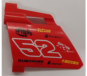 LEGO Red 3D Panel 23 with 52 and Sponsor Logos (Side B) Sticker (44353)