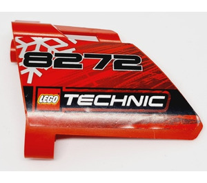 LEGO Red 3D Panel 23 with '8272' and Technic Logo Sticker (44352 / 44353)