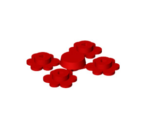 LEGO rouge 4 Fleur Heads sur Sprue (3742 / 56750)