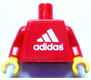 LEGO Red Adidas Football Torso with Adidas Logo on front and Black Number on Back (973)