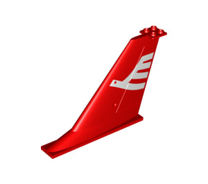 LEGO Red Aircraft Tail 2 x 12 x 8 with Rudder with White Bird (Both Sides) (12247 / 55174)