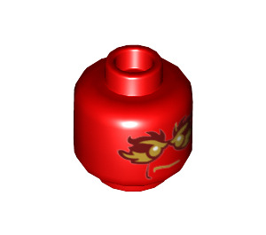 LEGO rot Airjitzu Kai Minifigure Kopf (Einbau-Vollbolzen) (3626 / 21174)
