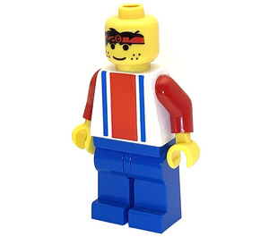 LEGO Rød og Blå Team Player med Number 3 Minifigur