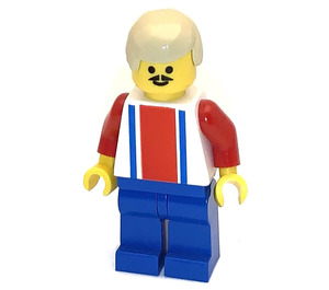 LEGO Röd och Blå Team Player med Number 9 på rygg Minifigur