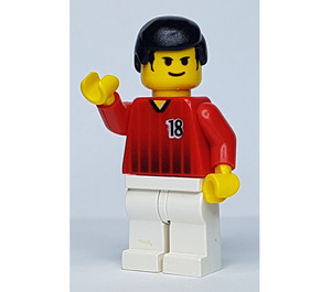 LEGO Punainen ja Valkoinen Team Player jossa Number 18 Minihahmo