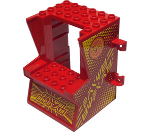 LEGO Rood Arcade Game Cabinet 6 x 6 x 7 met Brand Game Sticker (65067)