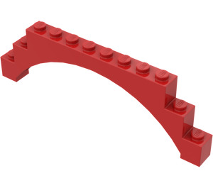 LEGO Červená Klenba 1 x 12 x 3 se zvýšenou klenbou a 5 křížovými podpěrami (18838 / 30938)