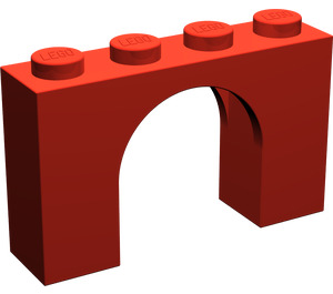 LEGO Rood Boog 1 x 4 x 2 (6182)