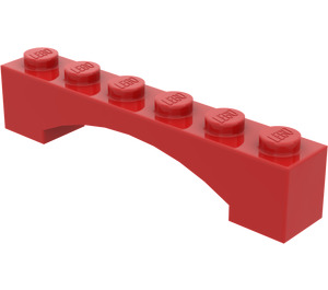 LEGO Röd Båge 1 x 6 Upphöjd båge (92950)