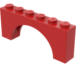 LEGO Red Arch 1 x 6 x 2 Thick Top and Reinforced Underside (3307)