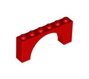 LEGO Red Arch 1 x 6 x 2 Thin Top without Reinforced Underside (12939)