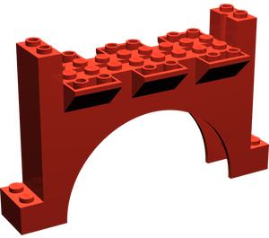 LEGO Red Arch 2 x 12 x 6 Wall with Slopes (30272)