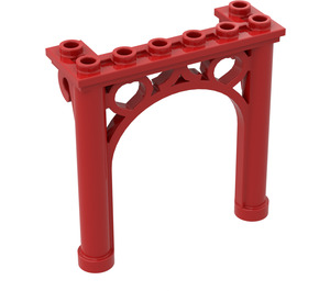 LEGO Red Arch 2 x 6 x 5 Ornamented (2145)