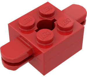 LEGO Red Arm Brick 2 x 2 Arm Holder with Hole and 2 Arms